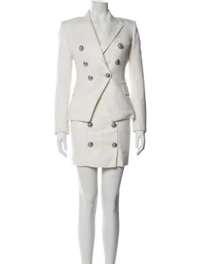 Pre-owned Balmain Skirt Set In White