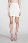 Balmain Ivory Viscose Blend Mini Skirt In White