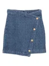Balmain Button-embellishment Pattern Skirt In Blue
