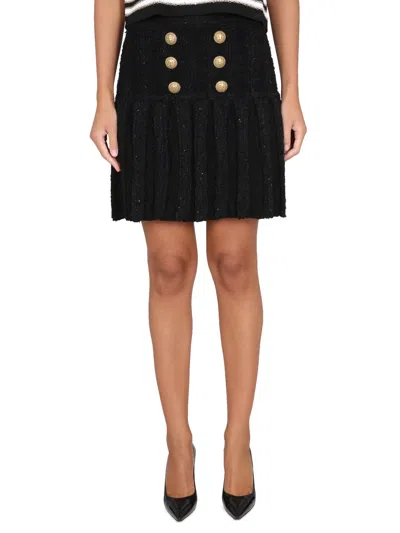 BALMAIN SKIRT WITH BUTTONS