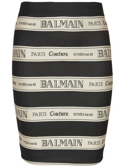 BALMAIN SKIRT WITH JACQUARD EFFECT