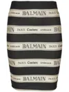 Balmain Ribbon Motif Short Jacquard Skirt In Multicolour