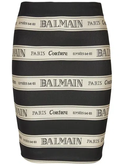BALMAIN BALMAIN SKIRT WITH JACQUARD EFFECT