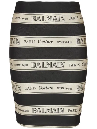 BALMAIN SKIRT WITH JACQUARD EFFECT