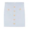 Balmain 2-pockets Button-front Rib Mini Skirt