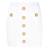 Balmain Knit Mini Skirt With Embossed Buttons Women
