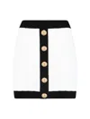 Balmain Mini Skirt In White Viscose Blend