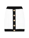 Balmain Mini Skirt In White Viscose Blend