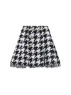 Balmain Houndstooth Check Tweed Flared Skirt In Multi