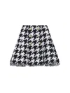 Balmain Houndstooth Check Tweed Flared Skirt In Multi