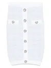 Balmain High-waisted Textured Skirt Button Detailing In Blue