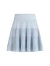 Balmain Textured Knit Flared Skirt In Blue