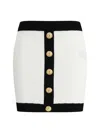 Balmain Mini Skirt In White Viscose Blend In White