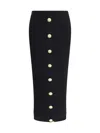 Balmain Black Skirt With Logo Buttons And Zip Closure In Black