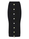 Balmain Black Skirt With Logo Buttons And Zip Closure In Black