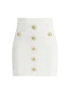 Balmain High Waist Buttoned Mini Skirt In White