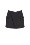 Balmain Asymmetric Mini Skirt In Black