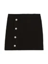 Balmain Black Short Skirt With Buttons In Black
