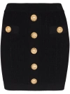 Balmain Women High Waist Buttoned Mini Skirt In Black