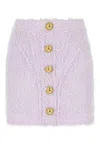 Balmain Purple Button Miniskirt In Lilas