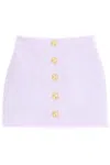 Balmain Purple Button Miniskirt In Purple