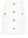 Balmain Eyelash Crop Top With Logoed Buttons In White