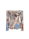 Balmain Sky Printed Off-the-shoulder Canvas Jacket In Multi