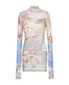 Balmain Sky Printed Tulle Top In White
