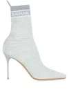 Balmain Skye 95mm Knit Ankle Boots In Blue
