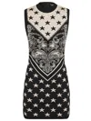 BALMAIN BALMAIN SL PAISLEY &AMP; STARS KNIT SHORT DRESS