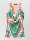 Balmain Sleeve Chain Print Top In Multi