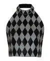 Balmain Diamond Print Crystal Embellished Top In Black