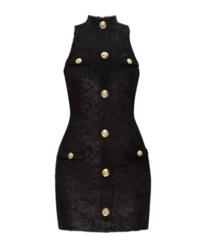 Balmain Sleeveless Baroque Short Dress