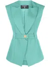 Balmain Sleeveless Belted Wool Jacket