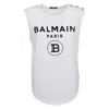 Balmain Sleeveless Button Cotton Shirt In White