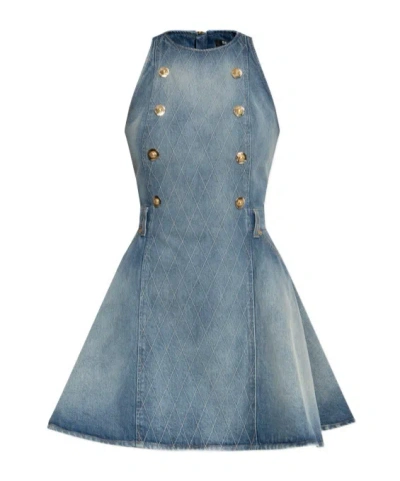 BALMAIN BALMAIN SLEEVELESS DENIM DRESS