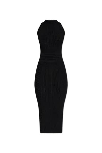 BALMAIN BALMAIN SLEEVELESS RIBBED BODYCON MIDI DRESS