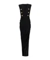 Balmain Tailored Gown With Embossed Button Details In Black