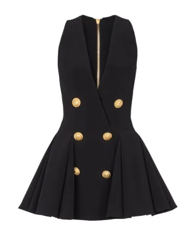 Balmain Sleeveless Dress In Black