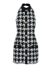 Balmain Cropped Button-embellished Gingham Knitted Top In Black
