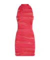 Balmain Printed Mini Body-con Dress In Red