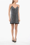 Balmain Sleeveless Dress With Monogram Rhinestones