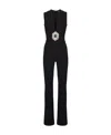 Balmain Embellished Crêpe Jumpsuit In Black