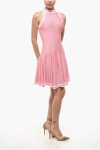 Balmain Sleeveless Flared Skater Dress In Pink