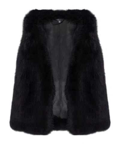 Balmain Sleeveless Fur Vest In Black