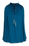 Balmain Solid Color Sleeveless Pullover Top In Blue