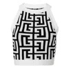 Balmain Sleeveless Monogram Knit Crop Top In Multi