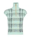 Balmain Plaid-detail Zip-fastening Top In Multi