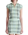 Balmain Plaid-detail Zip-fastening Top In Green