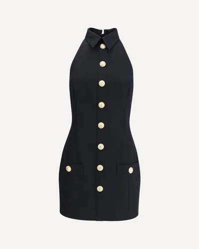 Balmain Sleeveless Short Dress In Black